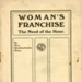 Front cover: Woman's Franchise: The Need of the Hour; Wolstenholme-Elmy, Elizabeth; 1907; GWL-2022-59-3