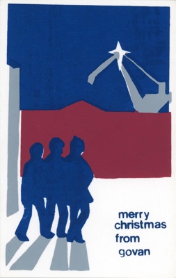 Xmas card: Merry Christmas from Govan; Rice, Stasia; c.1980s; GWL-2013-67-3