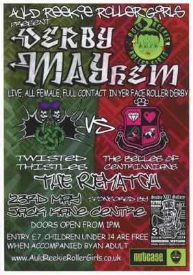 Poster: Derby Mayhem; Auld Reekie Roller Derby; May 2009; GWL-2019-91-5