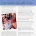 Flyer: Feminism in Left Unity; c. 2013-15; GWL-2015-39-11