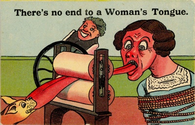 Postcard: There's no end to a Woman's Tongue; Corona Publishing Co.; GWL-2016-97-4