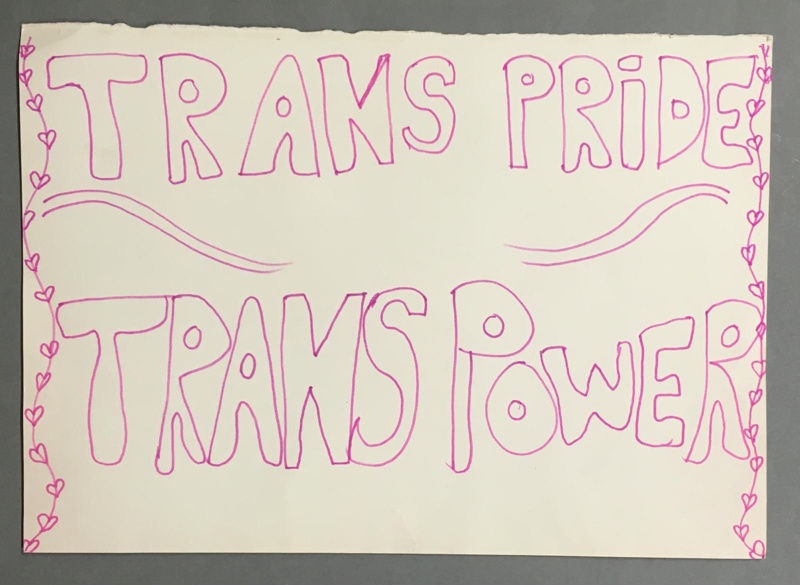 Placard: Trans Pride ~ Trans Power; 2023; GWL-2023-88-5