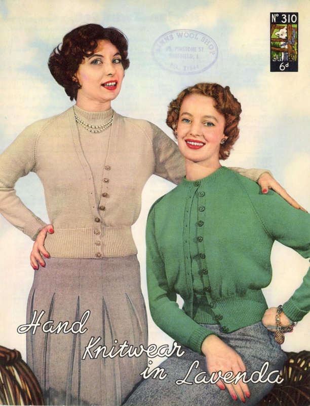 Knitting pattern: Raglan Twin Set; Lister Hand Knitting No. 310; c.1940s; GWL-2022-113-13