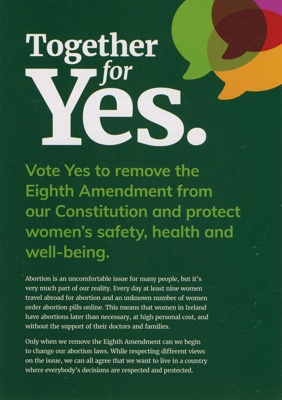 Flyer (front): Together for Yes; Together for Yes; c.2018; GWL-2018-58-3