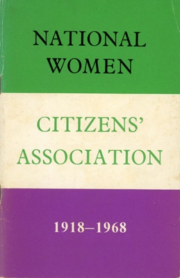 Front cover: National Women Citizens' Association 1918 - 1968; National Women Citizens' Association; 1968; GWL-2025-65-9