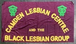 Banner: Camden Lesbian Centre and the Black Lesbian Group; CLC & BLG; c.1985-95; GWL-2025-26