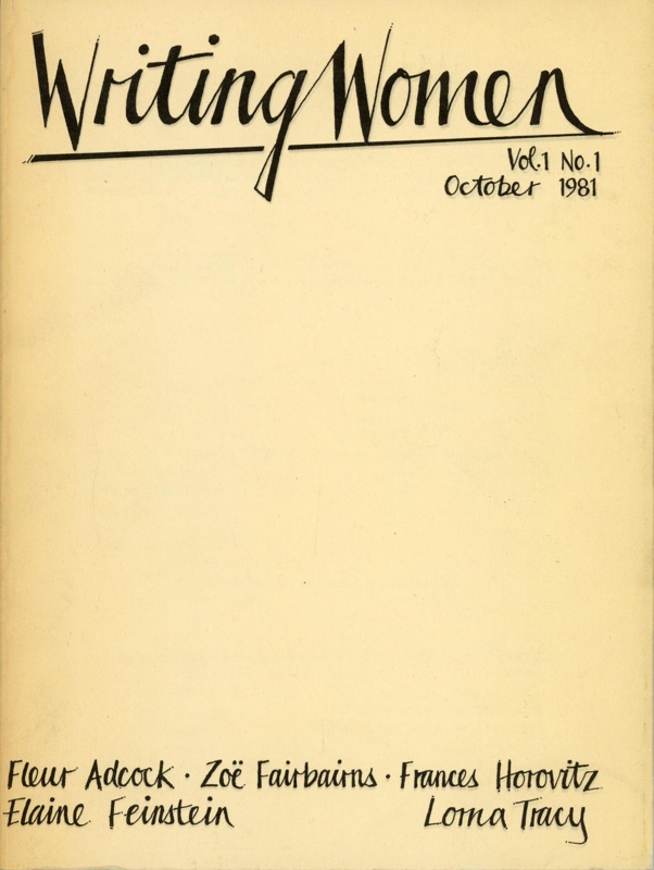 Front cover: Writing Women Vol. 1 No. 1; Oct 1981; GWL-2025-116-1