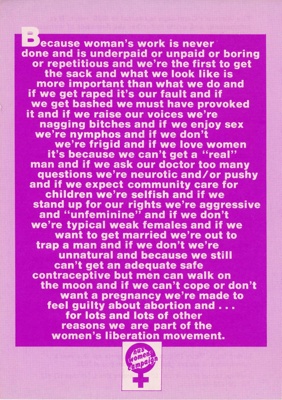 Flyer front: NUS Women's Campaign; National Union of Students (NUS); c.1970s; GWL-2020-15-12