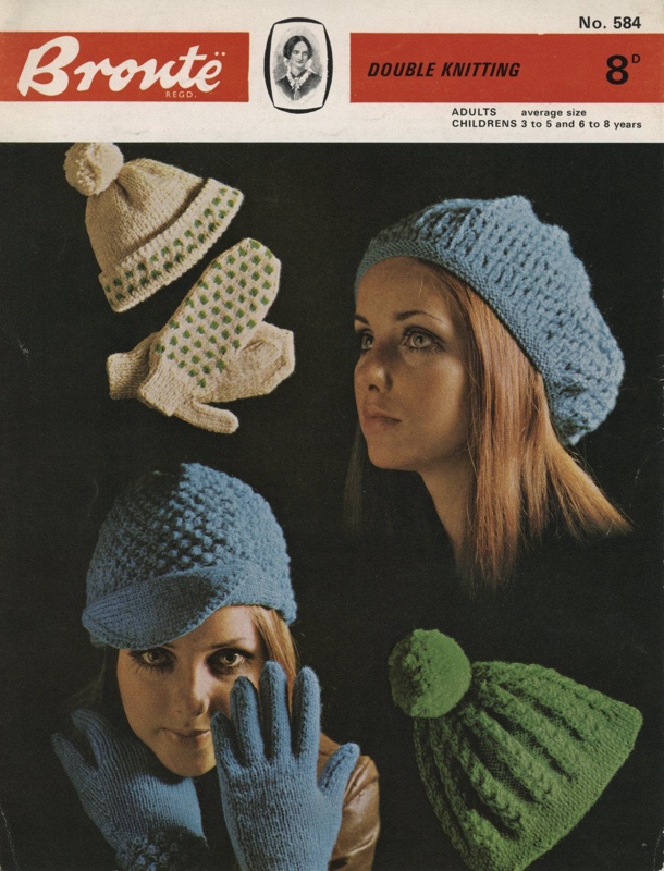 Knitting pattern: Beret, Caps, Mitts and Gloves; Bronte DK No. 584; GWL-2016-95-53