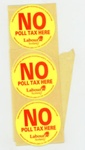 Strip of stickers: NO Poll Tax Here; Labour Party Scottish Council; c.1988-90; GWL-2020-15-8