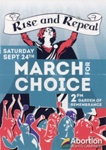 Flyer front: Rise and Repeal ~ March for Choice; Abortion Rights Campaign; 2016; GWL-2022-152-26