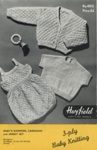 Knitting pattern: Baby's Rompers, Cardigan and Jersey; Hayfield Knitting Wools No. 4015; GWL-2016-95-66
