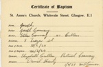 Certificate of Baptism: Joseph Conway; 1924; GWL-2017-106-4