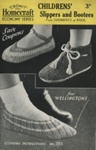 Knitting pattern: Children's Slippers and Bootees; Homecraft Economy Series No. 333; GWL-2016-95-29