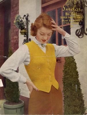 Knitting pattern: Lady's Waistcoats; Sirdar Design No. 7380; c.1960s; GWL-2022-135-22