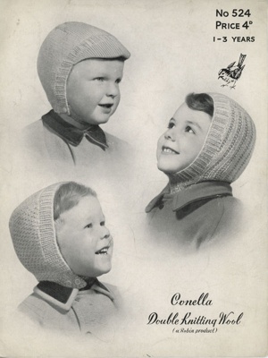 Knitting pattern: Children's Helmets; Robert Glew & Co No. 524; GWL-2016-95-11