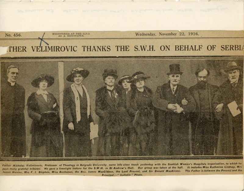 News cutting: Father Velimorovic thanks the SWH; The Bulletin; 1916; GWL-2016-140-4