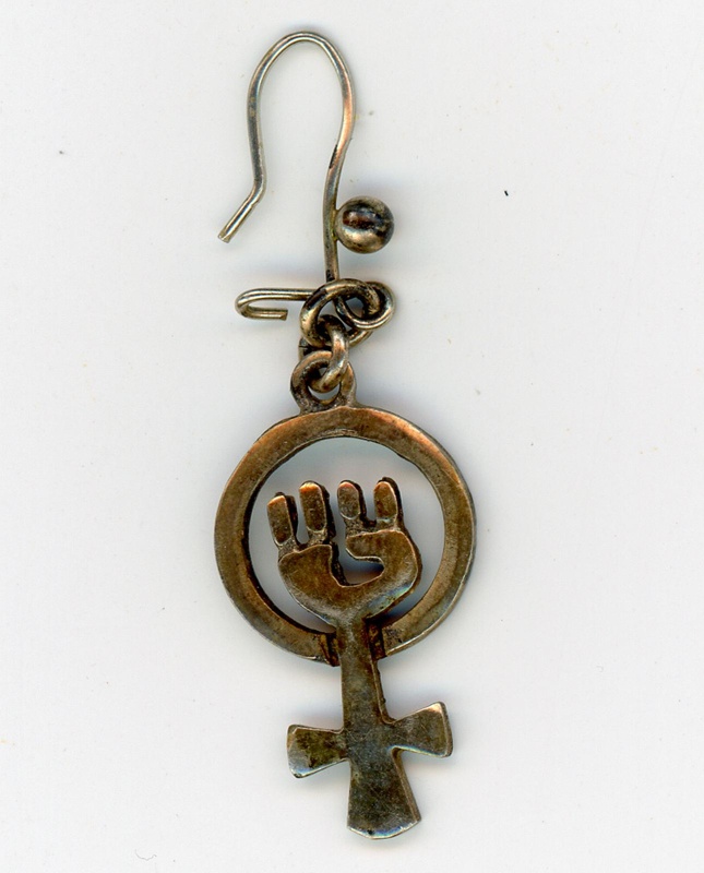 Earring: Feminist power symbol; GWL-2024-102-11