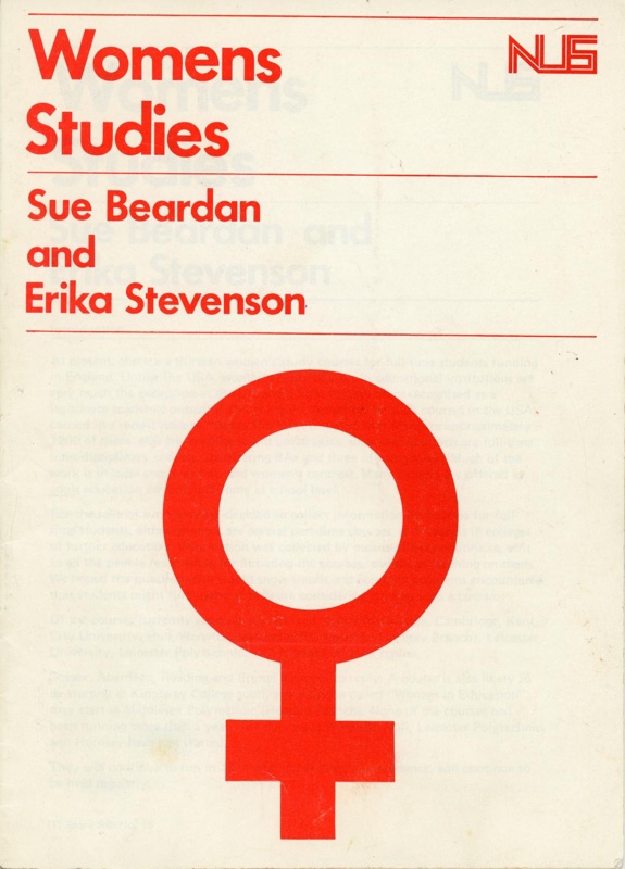 Booklet front cover: Women's Studies; NUS Publications; 1974; GWL-2020-15-11
