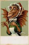 Postcard: Woman with dragon wings; GWL-2021-19-5