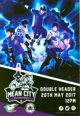 Programme cover for Mean City Double Header featuring Fight Hawks vs Scurvy Wenches