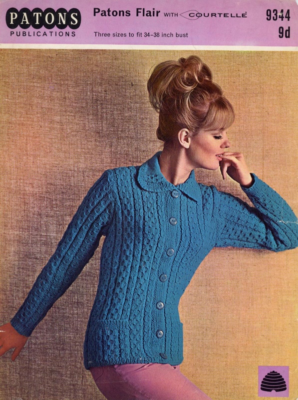 Knitting pattern: Slim Line Jacket; Patons Publications No. 9344; c.1960s; GWL-2022-135-12