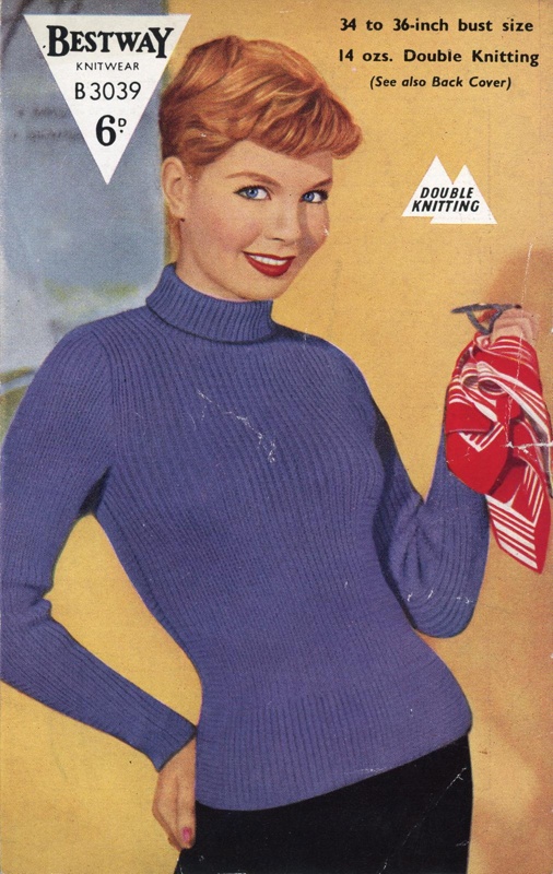 Knitting pattern: Ribbed and Stocking-Stitch Jumpers; Bestway Knitwear B3039; c.1940-50s; GWL-2022-134-2