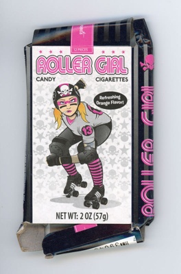 Packet (front): Roller Girl Candy Cigarettes; Accoutrements; 2011; GWL-2019-56-1