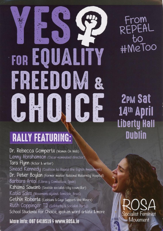 Flyer front: YES for Equality, Freedom & Choice; ROSA; 2018; GWL-2022-152-34