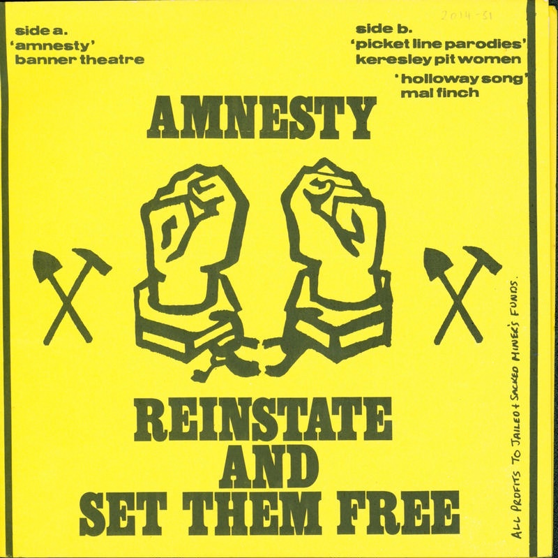 Sleeve (front) of 'Amnesty: Reinstate and Set Them Free' 45 vinyl record