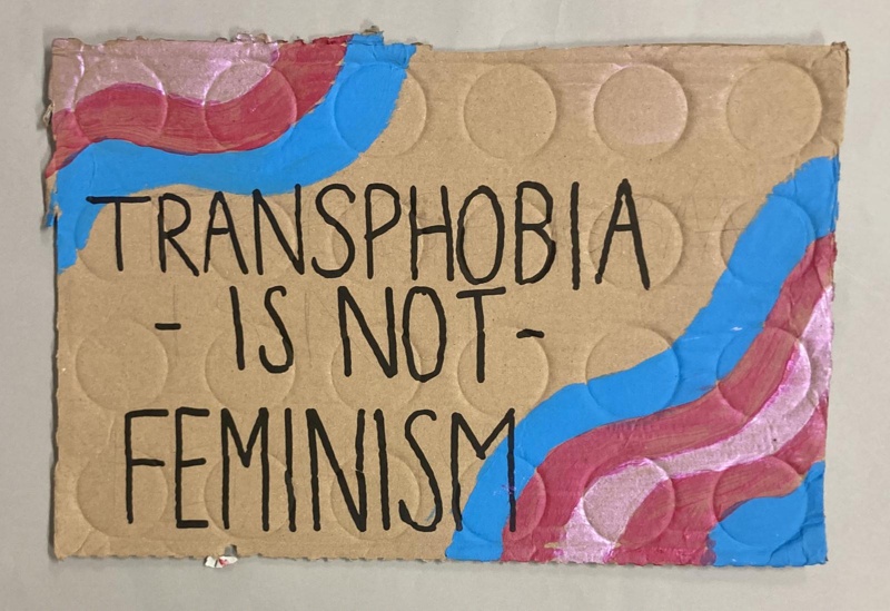 Placard: Transphobia Is Not Feminism; Solidarity Salon participant; 2025; GWL-2025-71-2
