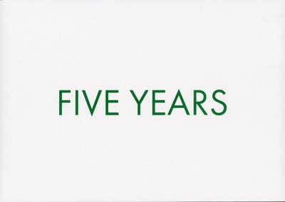 Five Years Book cover; GWL-2019-95-1