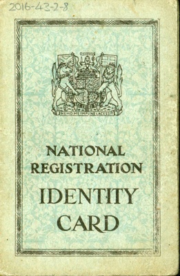 Front cover of National Registration ID card belonging to Agnes Conway, Glasgow