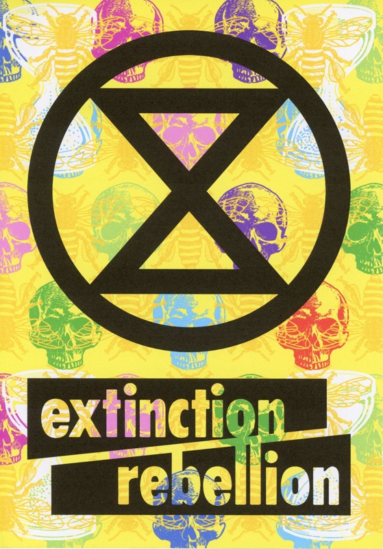 Flyer (front): Extinction Rebellion logo; 2019; GWL-2022-9