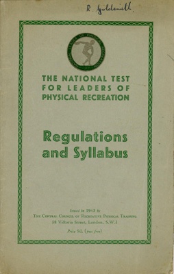 Booklet cover: Regulations and Syllabus; Central Council of Recreative Physical Training; 1943; GWL-2024-16-1