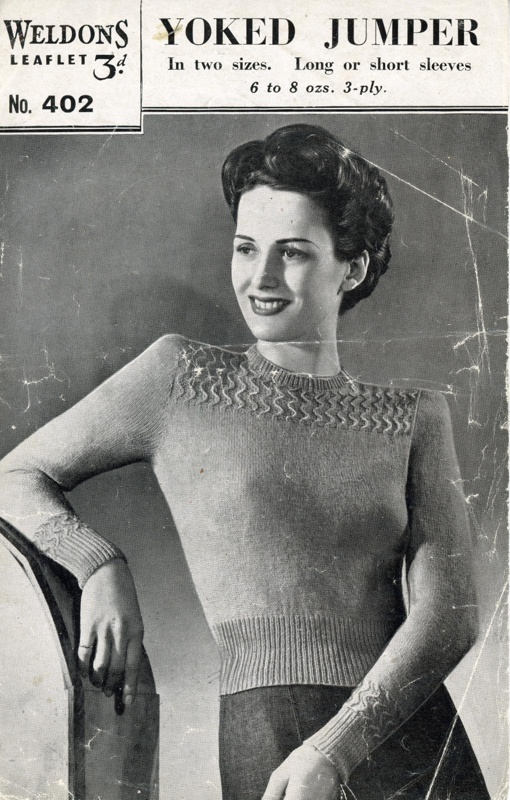 Knitting pattern: Yoked Jumper; Weldons Leaflet No. 402; GWL-2014-59-15