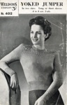 Knitting pattern: Yoked Jumper; Weldons Leaflet No. 402; GWL-2014-59-15