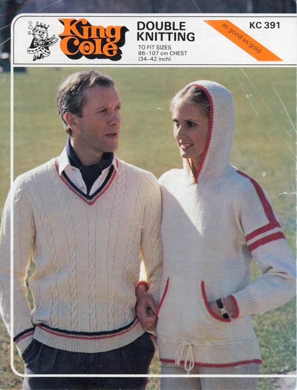 Knitting pattern: Hooded and Cricket Sweater; King Cole 391; GWL-2015-34-120