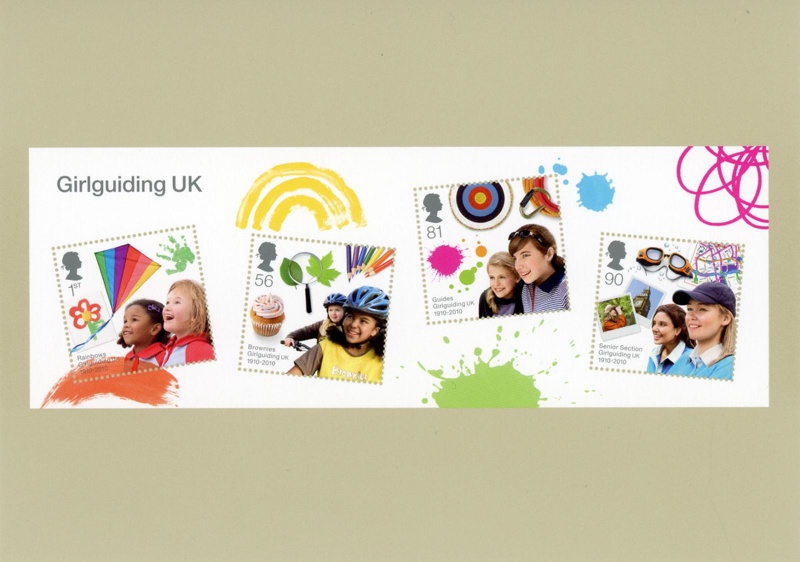 Girlguiding UK Centenary Postcard: Miniature Sheet; Together Design; c.2010; GWL-2018-69-14-2-1