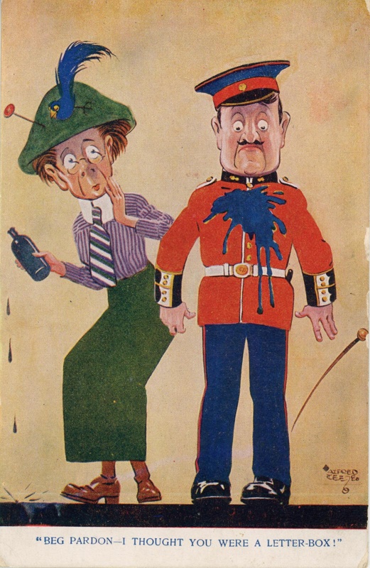 Postcard: "I Thought You Were a Letter-Box"; Lawrence and Jellicoe Ltd; c.1916; GWL-2024-5-1