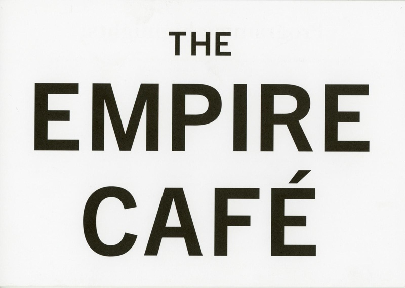 Programme cover: The Empire Cafe; Barber, Jude and Welsh, Louise; 2014; GWL-2015-50-1