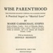 Front page: Wise Parenthood; Stopes, Marie; 1918-23; GWL-2025-80-1