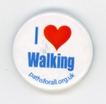 GWL-2015-112-15: Badge: I ❤ Walking; Paths For All; 2000s GWL-2015-112-15: Badge: I ❤ Walking; Paths For All; 2000s