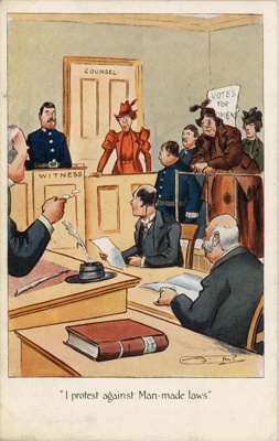 Postcard: "I protest against Man-made laws"; C.W. Faulkener & Co Ltd; GWL-2010-62