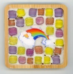 Coaster: Tiles with rainbow; Williams, Gina; c.2024-25; GWL-2025-96-4