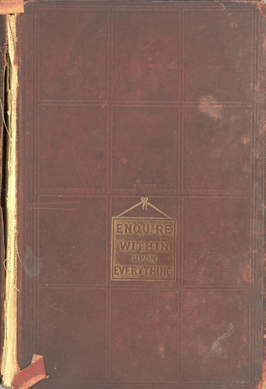 Front cover: Enquire Within Upon Everything; Philp, Robert Kemp; 1883; GWL-2016-65-6
