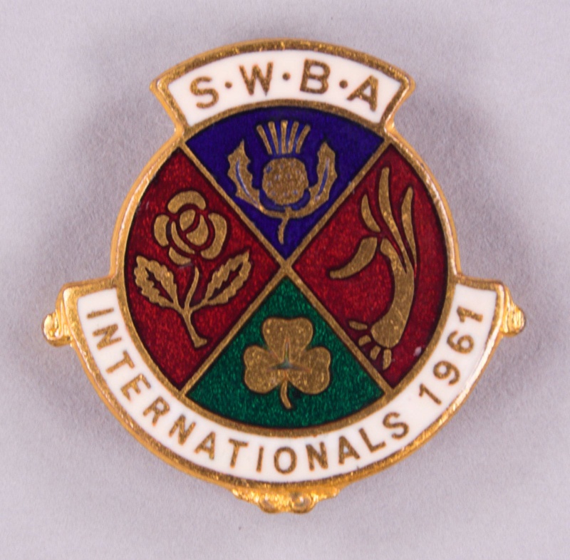 Badge: SWBA Internationals; Scottish Women's Bowling Association; 1961; GWL-2012-27-3