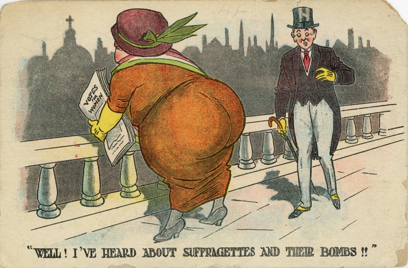Postcard: Suffragettes and Their Bombs; GWL-2010-71