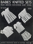 Knitting pattern: Babies' Knitted Sets; P&B Helps to Knitters No. 4109; c.1940s; GWL-2015-44-9