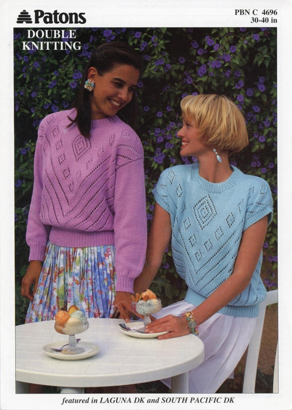 Knitting pattern: Lacy Top and Sweater; Patons Booklet 4696; 1992; GWL-2017-11-30